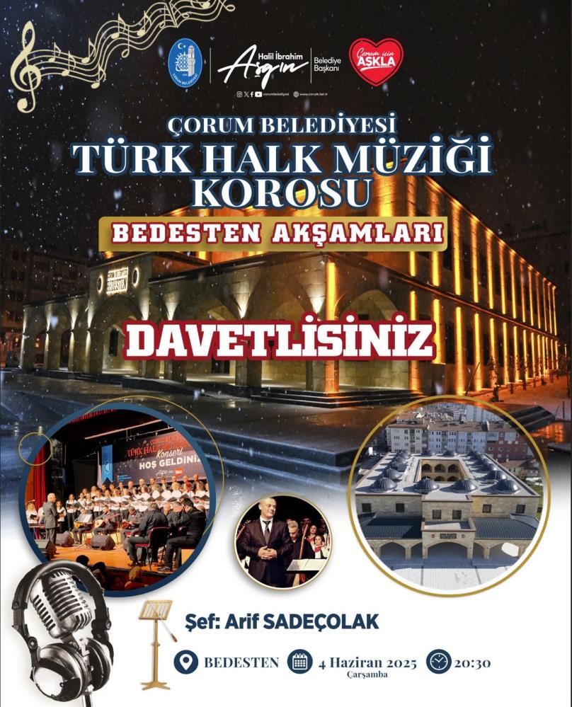 Çorum’da, ‘Bedestende Türkü Akşamı”