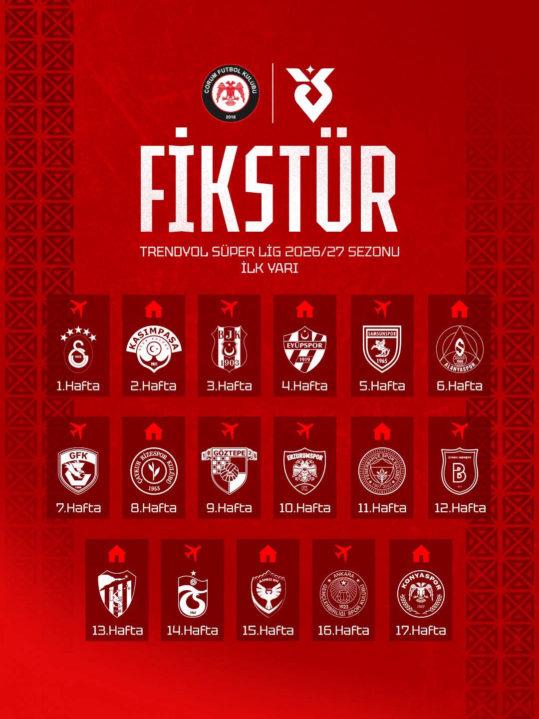 ilk karşılaşma deplasmanda Galatasaray ile
